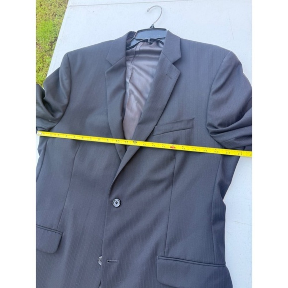 Alfani RED Mens 44L Black Wool Pinstripe 2 Button Suit Jacket Blazer 4900030019 - Picture 12 of 13